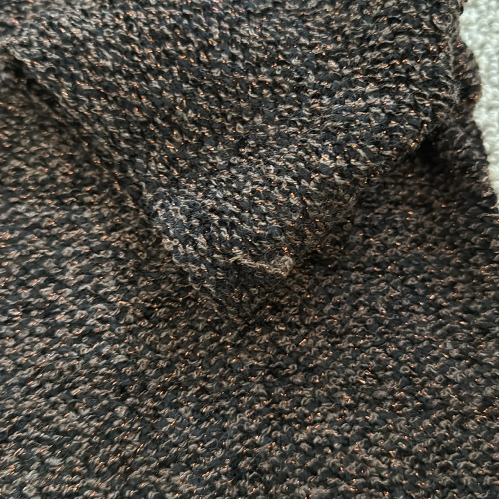 New Zara Brown Black Tweed Mock Neck Top Skirt Set S - Picture 5 of 12